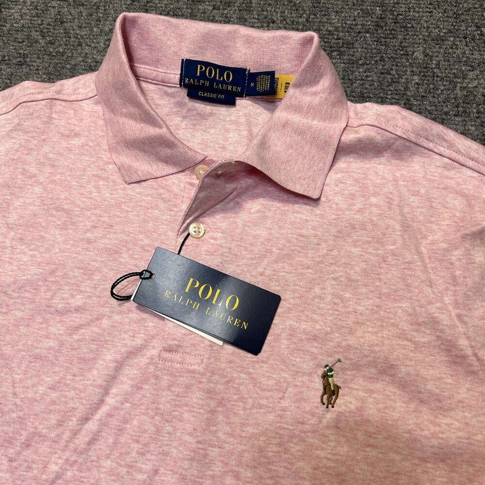 NEW Polo Ralph Lauren Shirt Men's Size Pink M Short Sleeve Polo Classic Fit